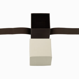 Cutie bijuterii Ribon Down R.D, 5x5x5 cm - Crem / Maro