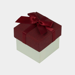 Cutie bijuterii Normal Paper, 5x5x4.5 cm - Bordo / Crem