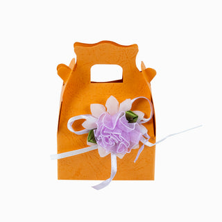 Cutie cadou Marturii | Martisor Pliat, 7x4.5x11 cm - Portocaliu