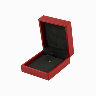 Cutie bijuterii Set Gama Piele, 7.5x8.5x3.5 cm - Rosu / Gri
