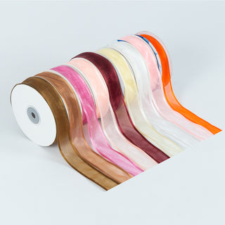 Panglica Organza Margine Satin, 2.5 cm latime, 25 y lungime - Siclam