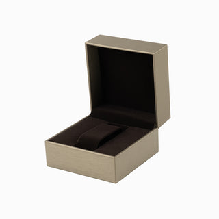 Cutie bijuterii Gama Piele Ceas, 11x11x8 cm - Auriu / Maro