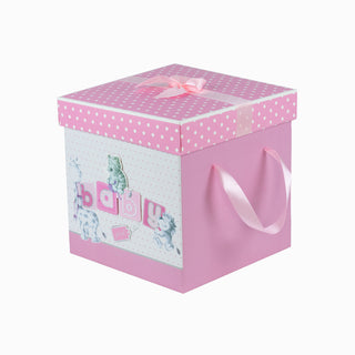 Punga cadou Cadou Baby, 29,5x29,5x29 cm - Roz / Alb