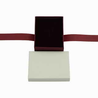Cutie bijuterii Ribon Down R.D, 7x9x3 cm - Crem Deschis / Bordo
