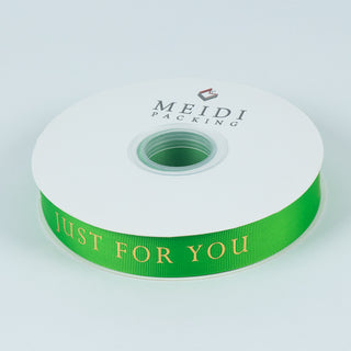 Panglica imprimeu Textil Just For You - Verde / Auriu