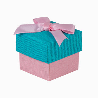 Cutie bijuterii Normal Paper, 4x4x3.5 cm - Roz / Alb