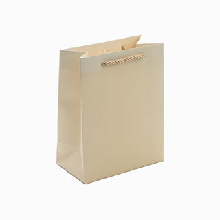Punga Cadou Premium IUNI, Material Carton, Dimensiuni 11x16x6, Culoare Crem Cu Maner Crem