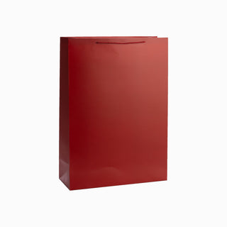 Punga Cadou Premium IUNI, Material Carton, Dimensiuni 47x57x15, Culoare Rosie Cu Maner Rosu