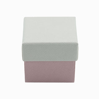 Картонена кутия за бижута за пръстен или обеци, 5x5x4.5 см, кремаво с розово