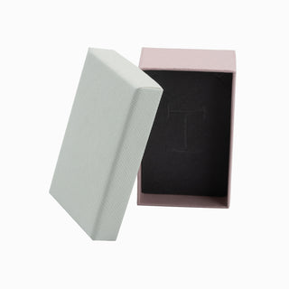 Cutie bijuterii din carton pentru cercei sau pandantiv, 5x8x3 cm, crem cu roz