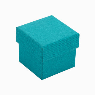 Картонена кутия за бижута за пръстен или обеци, 5x5x4.5 см, тюркоаз