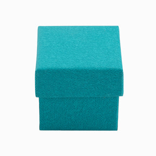 Картонена кутия за бижута за пръстен или обеци, 5x5x4.5 см, тюркоаз