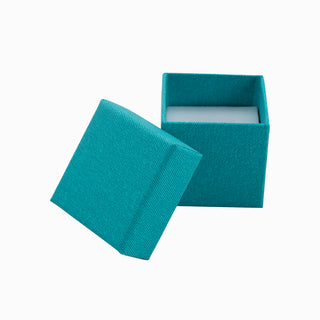 Картонена кутия за бижута за пръстен или обеци, 5x5x4.5 см, тюркоаз