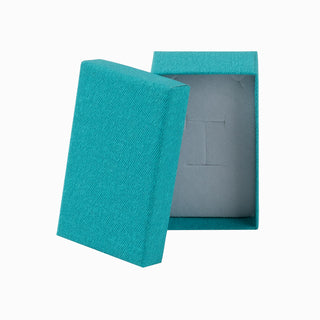 Cutie bijuterii din carton pentru cercei sau pandantiv, 5x8x3 cm, turcoaz