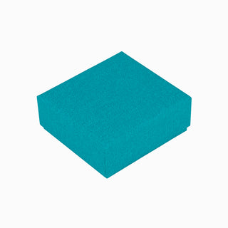 Cutie bijuterii din carton pentru cercei sau pandantiv, 8.5x9x3.8 cm, turcoaz