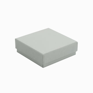 Cutie bijuterii din carton pentru cercei sau pandantiv, 9x9x3.8 cm, grej