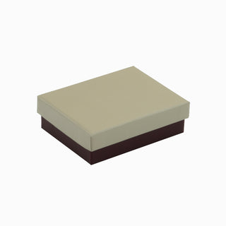 Cutie bijuterii din carton pentru butoni, 7x9x3 cm, crem cu bordo