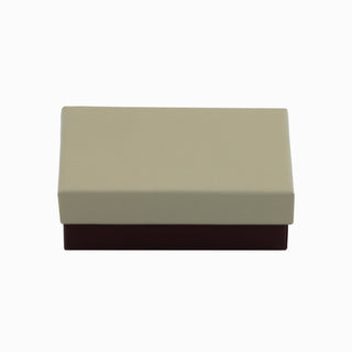 Cutie bijuterii din carton pentru butoni, 7x9x3 cm, crem cu bordo