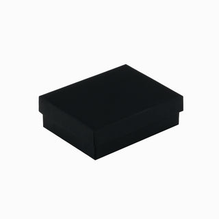 Кутия за бижута от картон за обеци или висулка, 7x9x3 см, черна, с копче