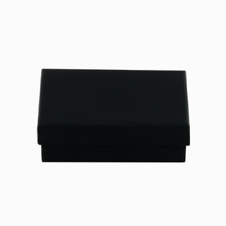 Кутия за бижута от картон за обеци или висулка, 7x9x3 см, черна, с копче