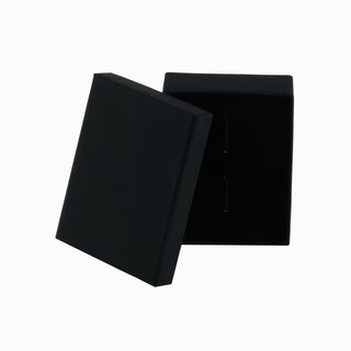 Кутия за бижута от картон за обеци или висулка, 7x9x3 см, черна, с копче