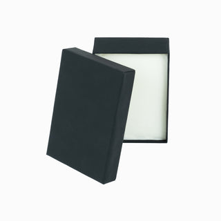 Cutie bijuterii din carton pentru set de bijuterii sau papion, 8.5x12.5x3.5 cm, negru, interior alb